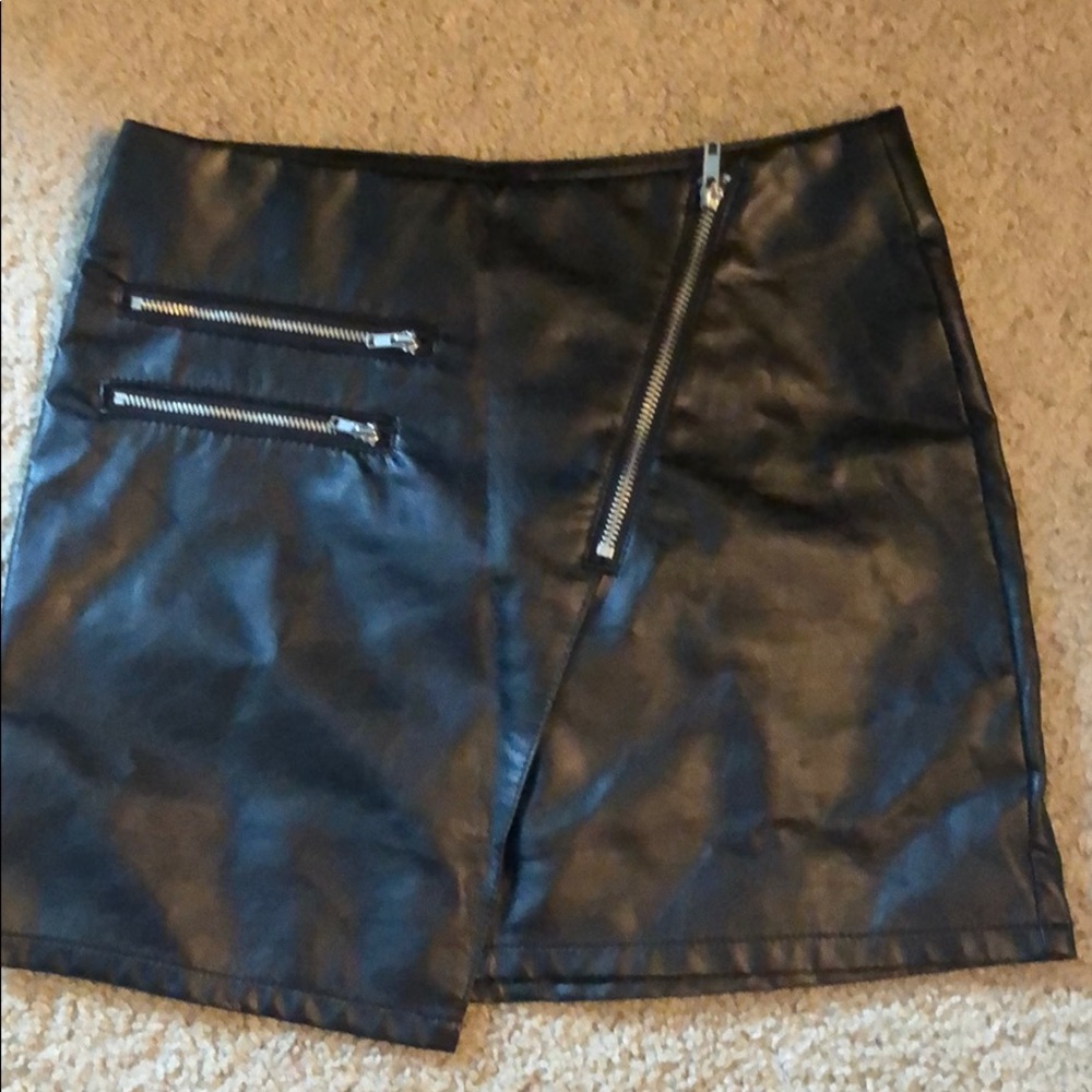 Faux leather skirt